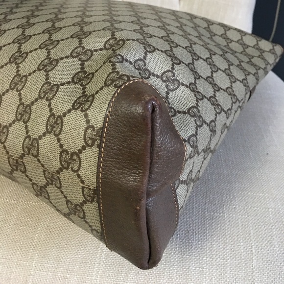 Gucci authentic brown monogram coated canvas large tote bag - Picture 12 of 16
